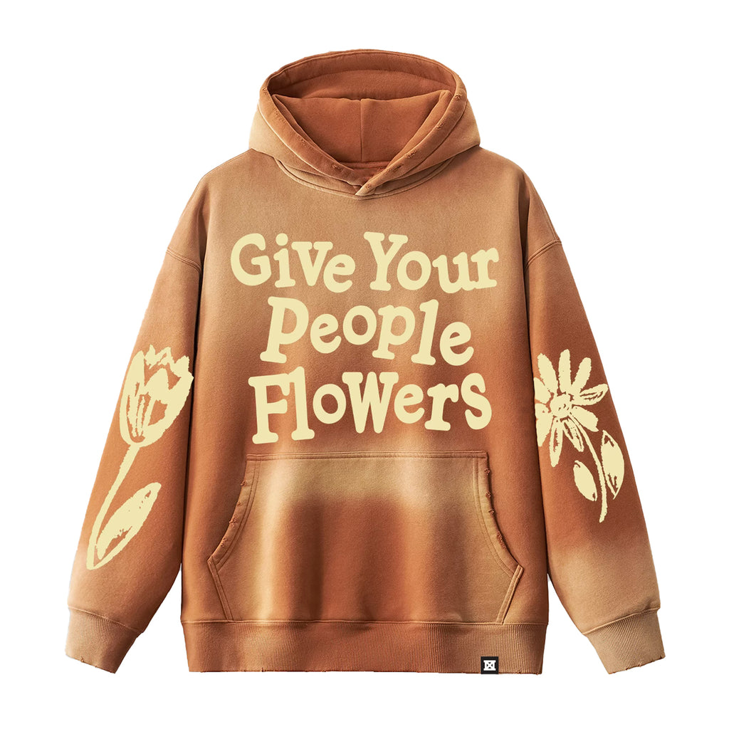 FLOWERS Hoodie - Rust Orange