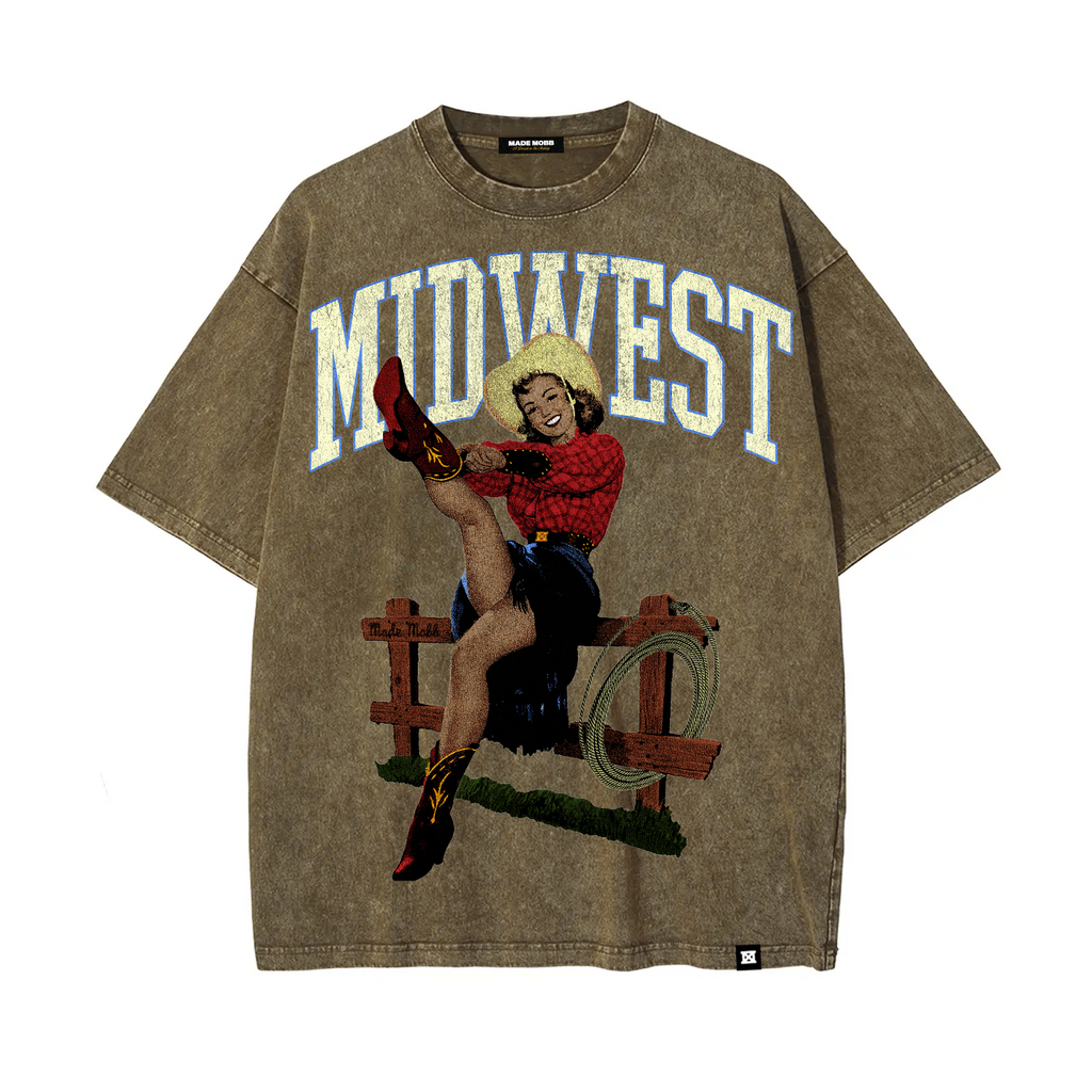 MIDWEST Cowgirl Tee - Saddle Brown – MADE MOBB