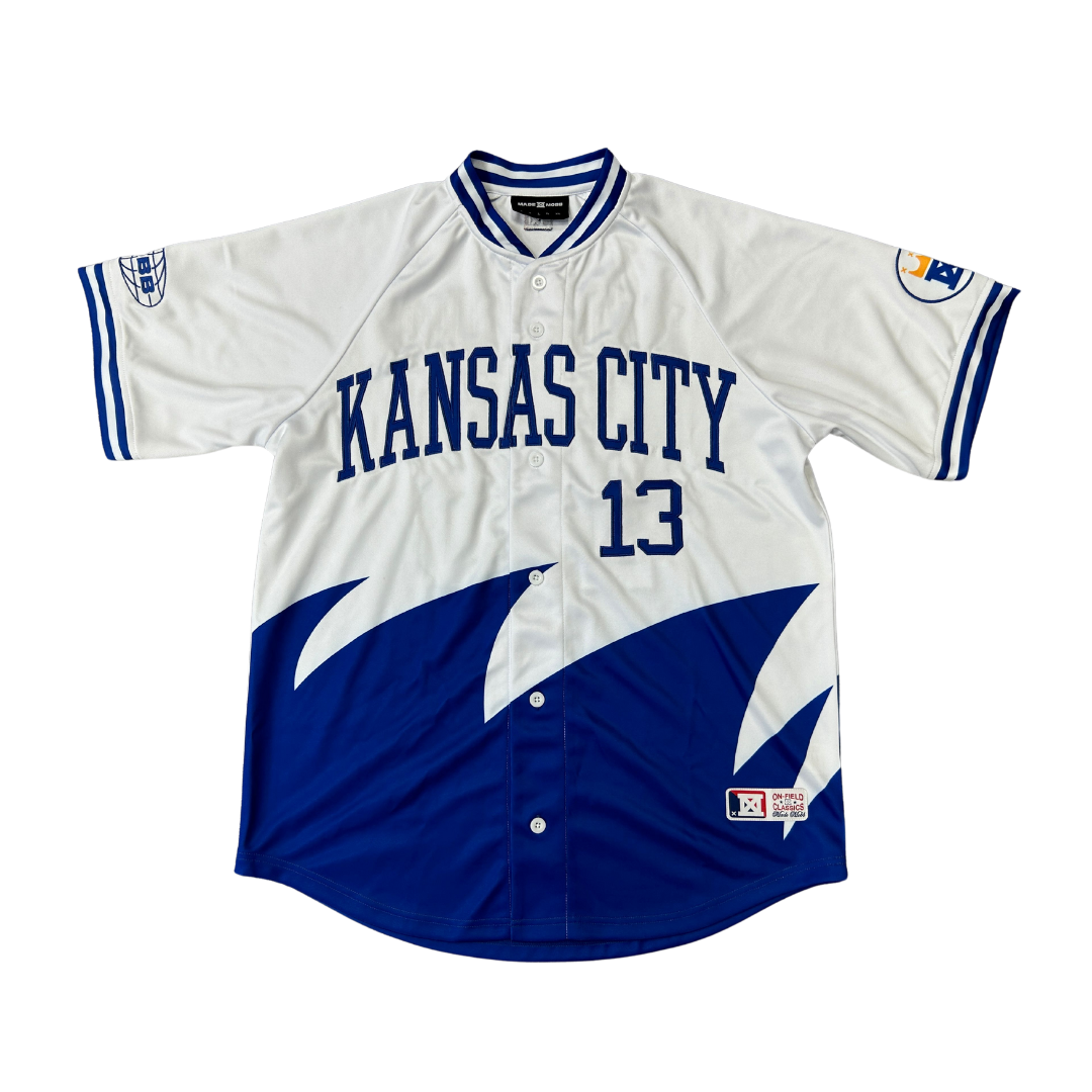 KC Button Up Baseball Jersey M by Made Mobb
