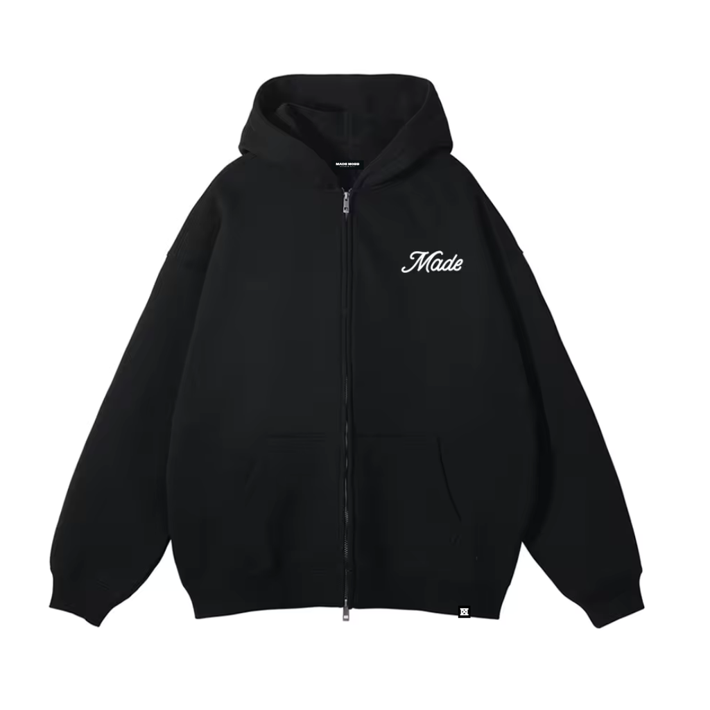 Made Staple Zip Up Hoodie - Black