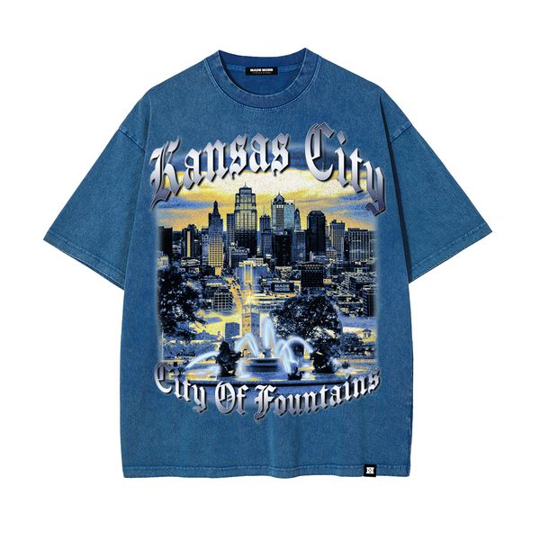 KC City of Fountains Tee - Denim
