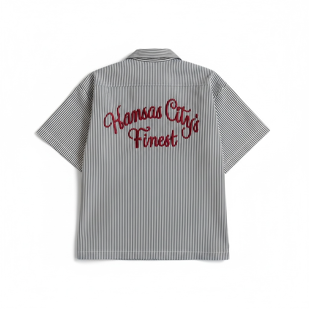 Kansas City's Finest Pinstripe Button Up - Black