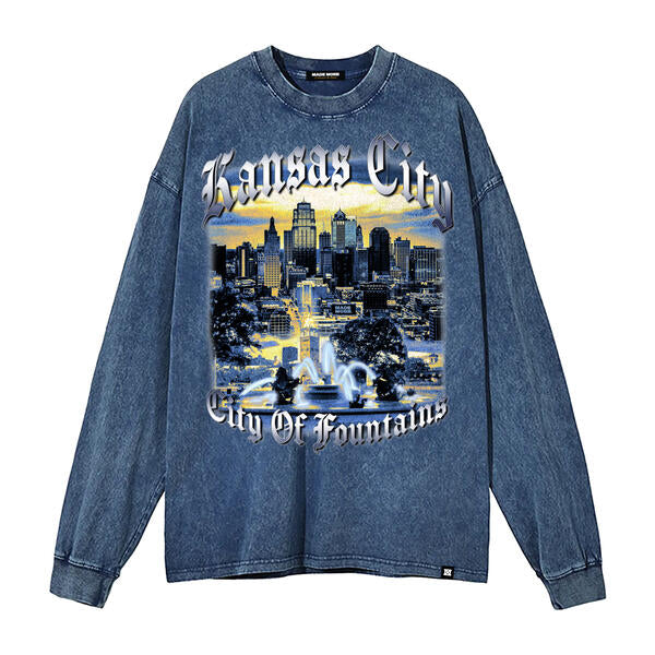 KC City of Fountains LS Tee - Blue