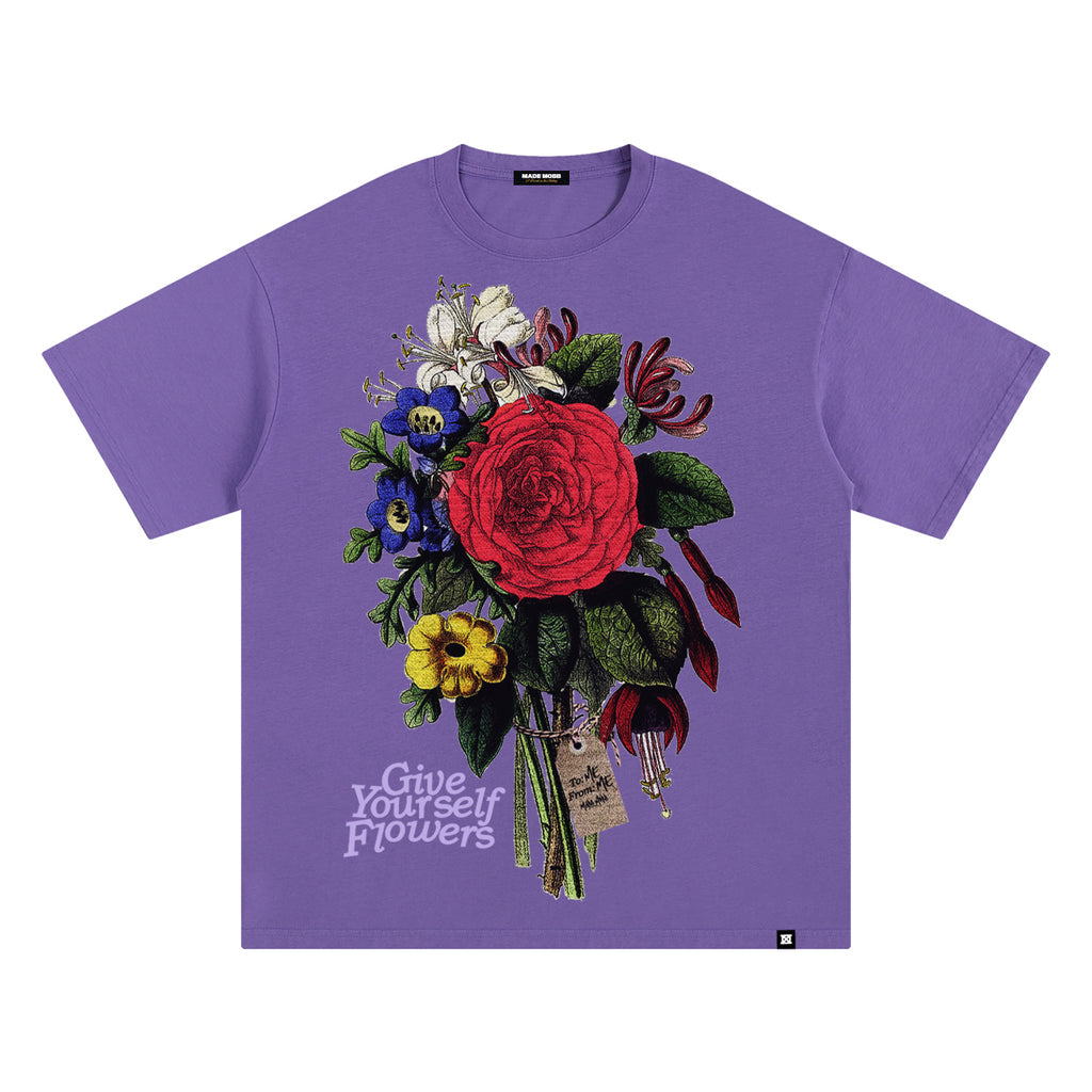 Give Yourself Flowers Tee - Lavender