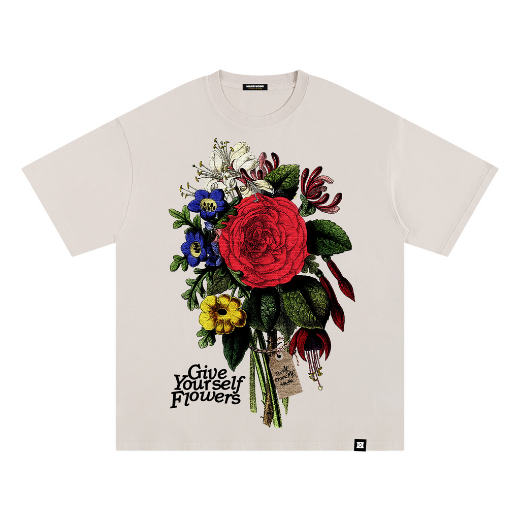 Give Yourself Flowers Tee - White