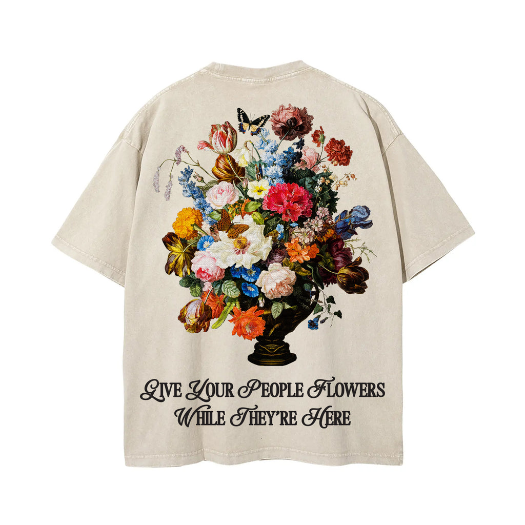 May Bouquet Tee - Cream