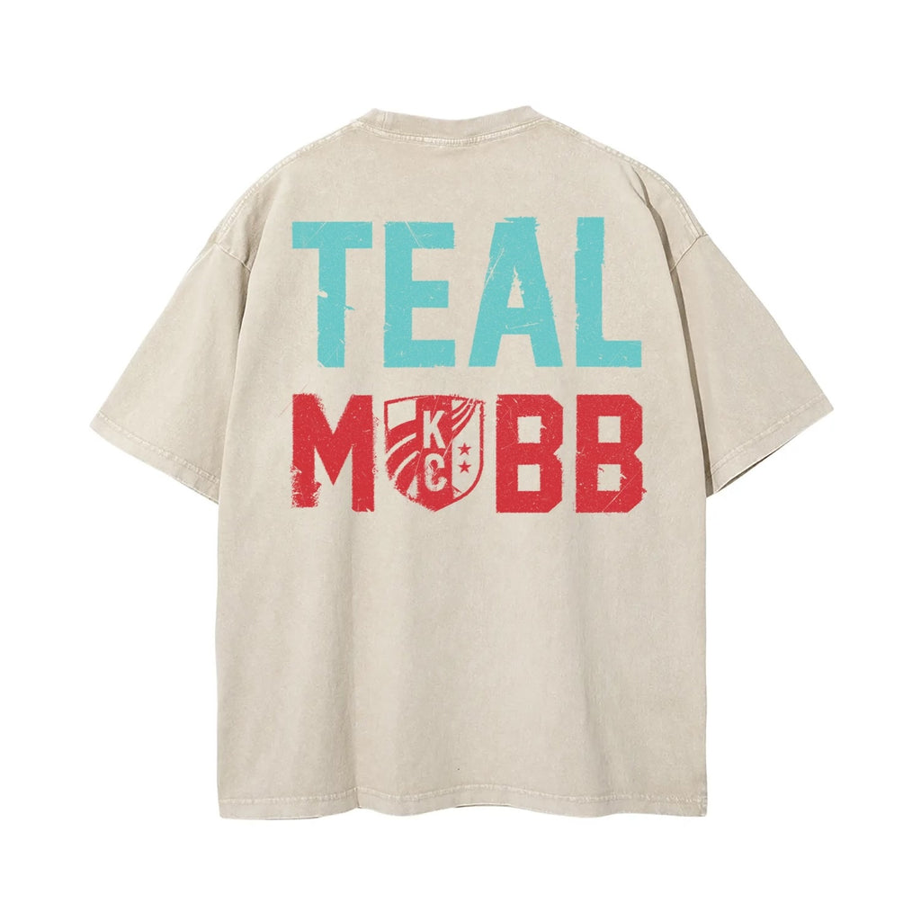 KC Current Teal Mobb Tee - Cream