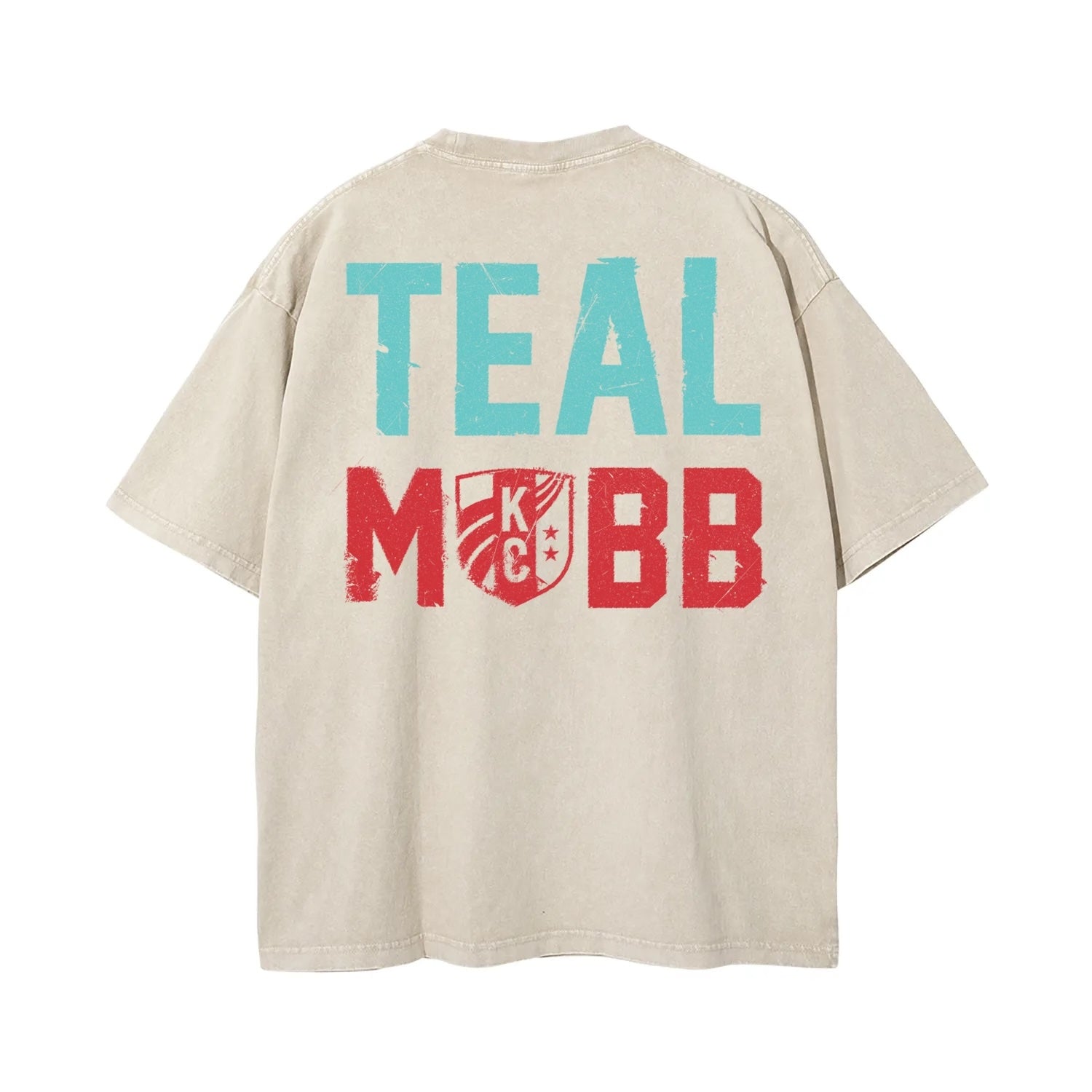 KC Current Teal Mobb Tee - Cream