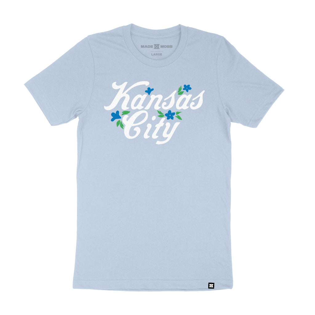 KC Floral T-Shirt - Pale Blue