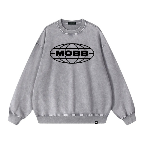 MOBB Globe Crewneck - Gray - UNDERGROUND