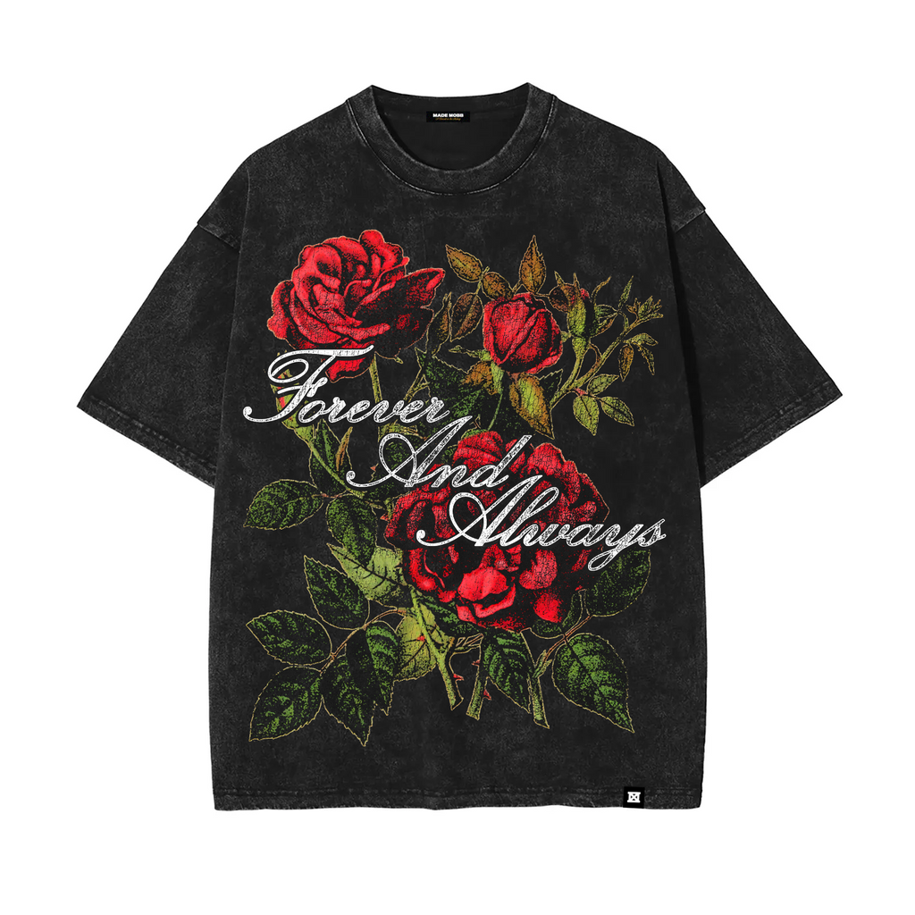 Forever & Always Roses Tee - Black