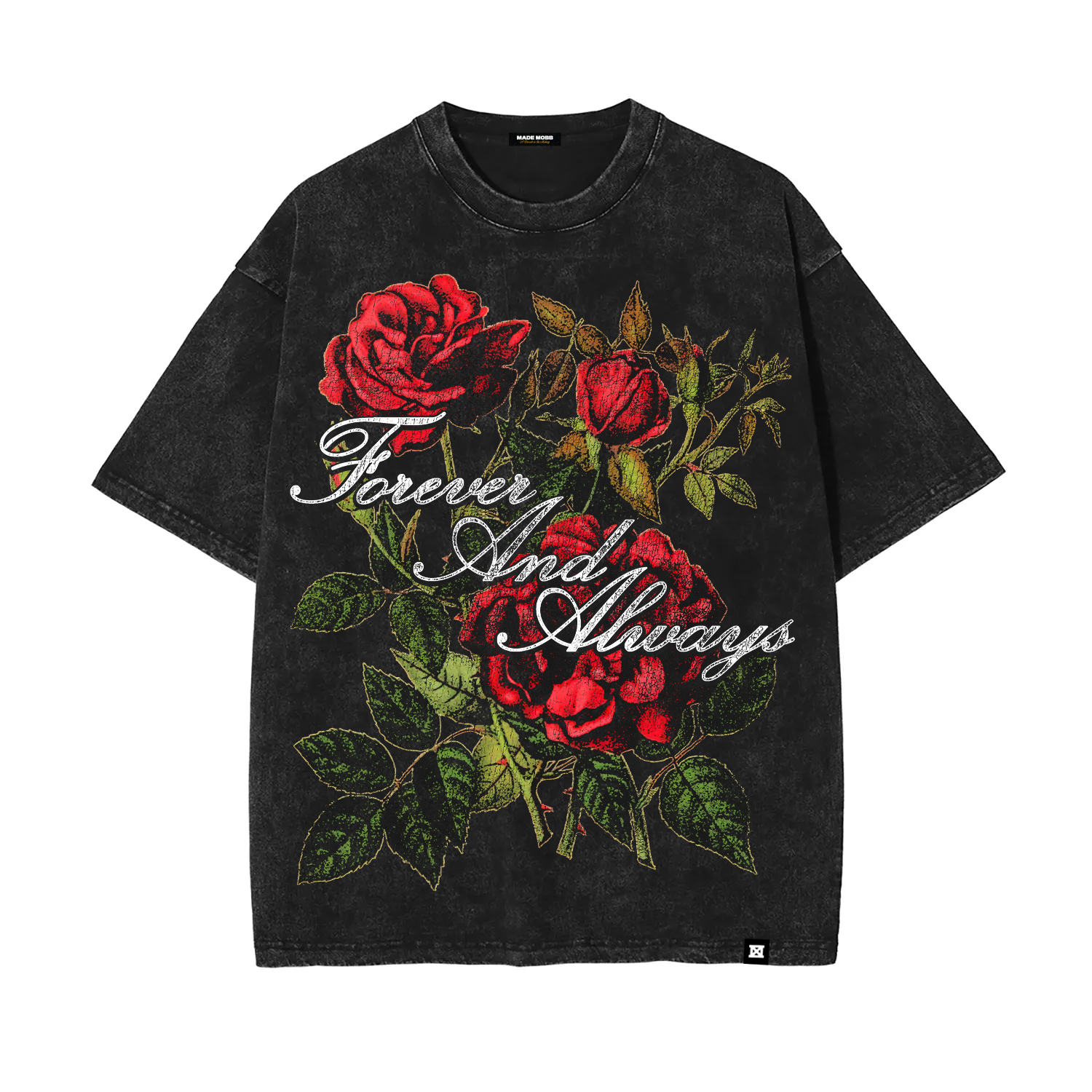 Forever & Always Roses Tee - Black