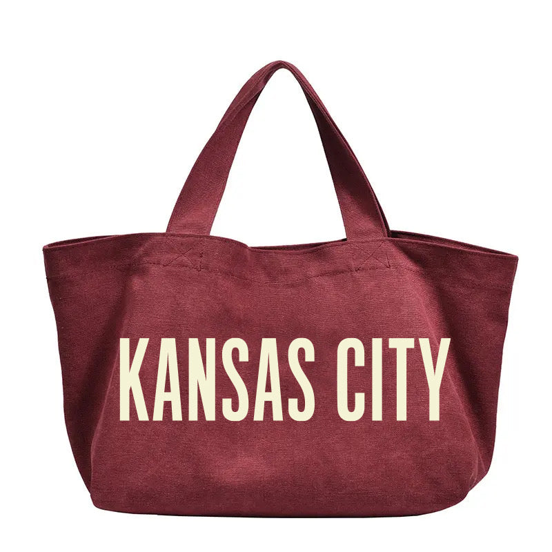 XL Kansas City Tote Bag - Maroon