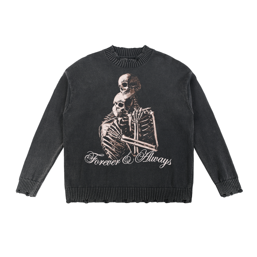 Forever & Always Vintage Washed Hand-Frayed Sweater