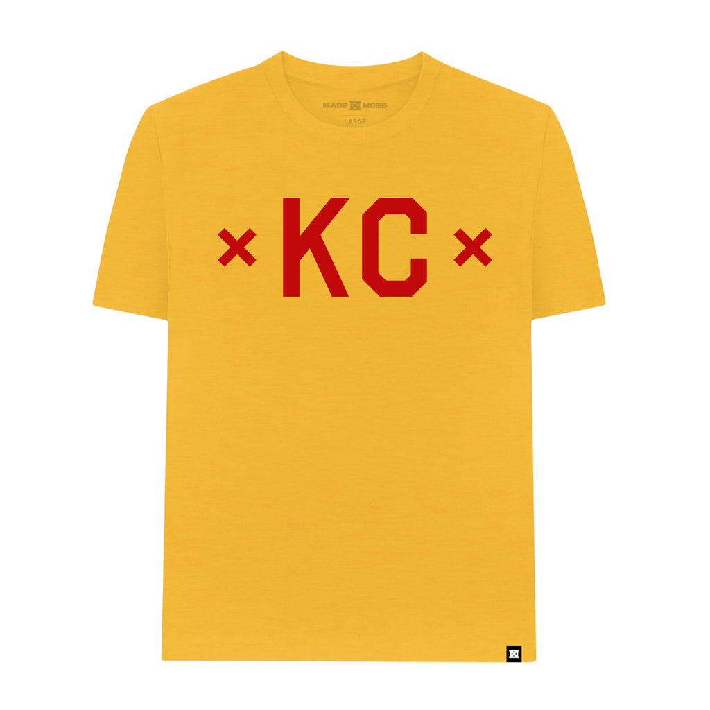 Signature KC Tee - Heather Gold/Red
